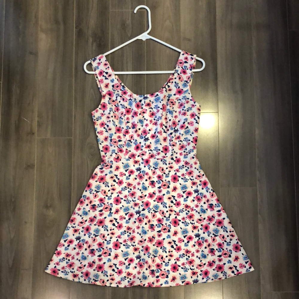 Pink Floral Mini Dress